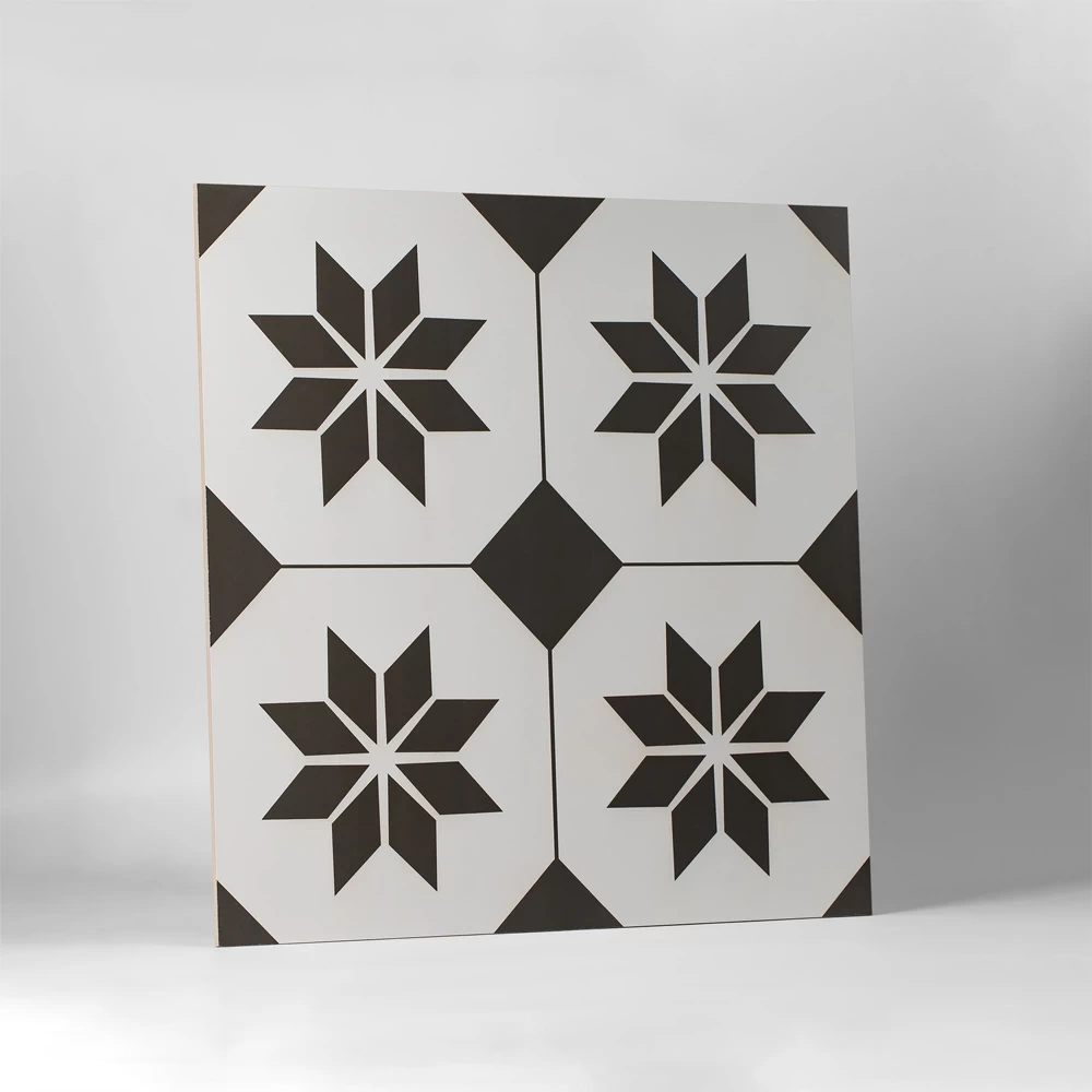Fiore Diamond Star Tesselated Black Matt Tile