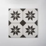 Fiore Diamond Star Tesselated Black Matt Tile