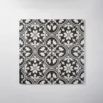 Tennyson White Encaustic Look Matt Tile